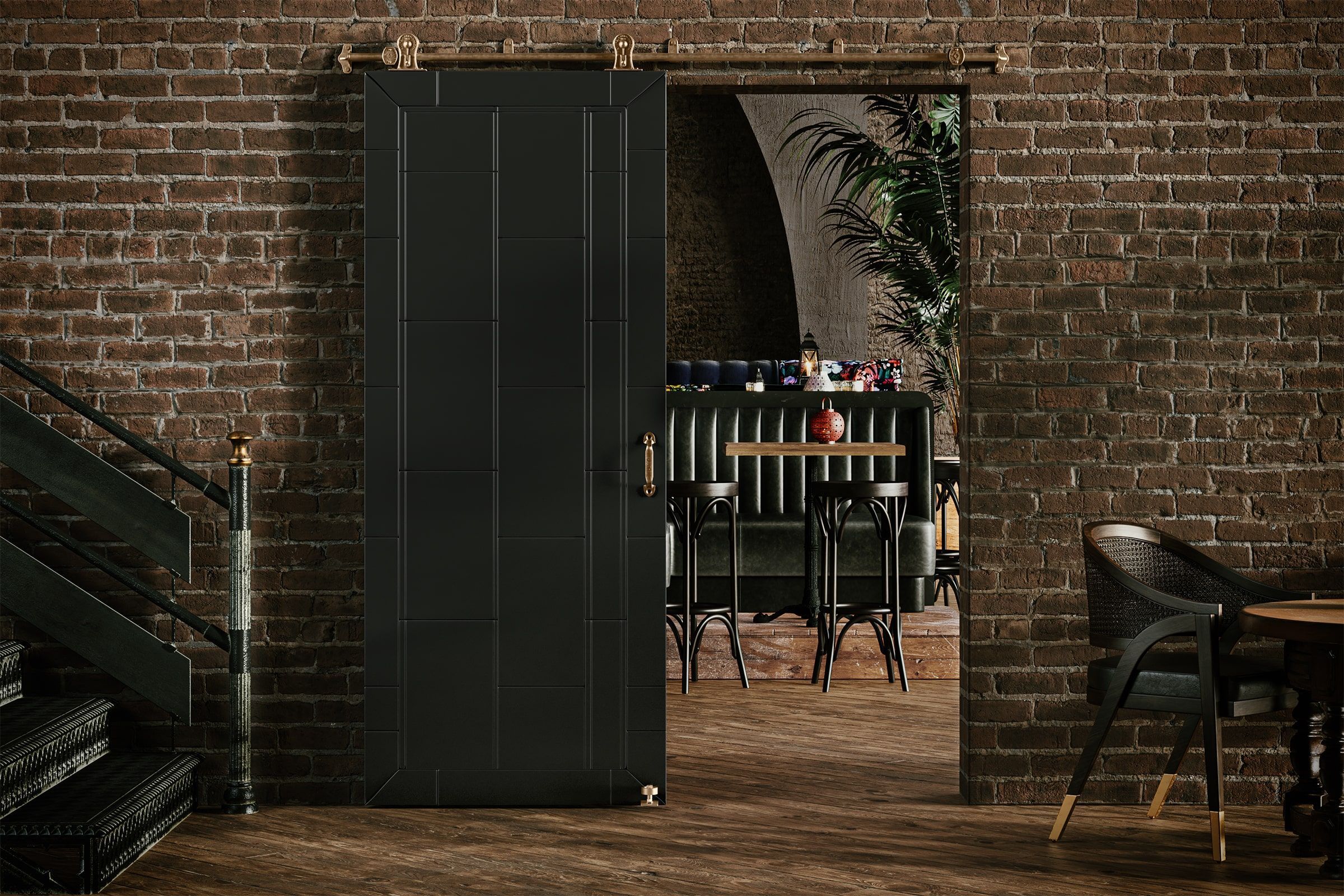 Bar Lifestyle Rendering for Door Hardware