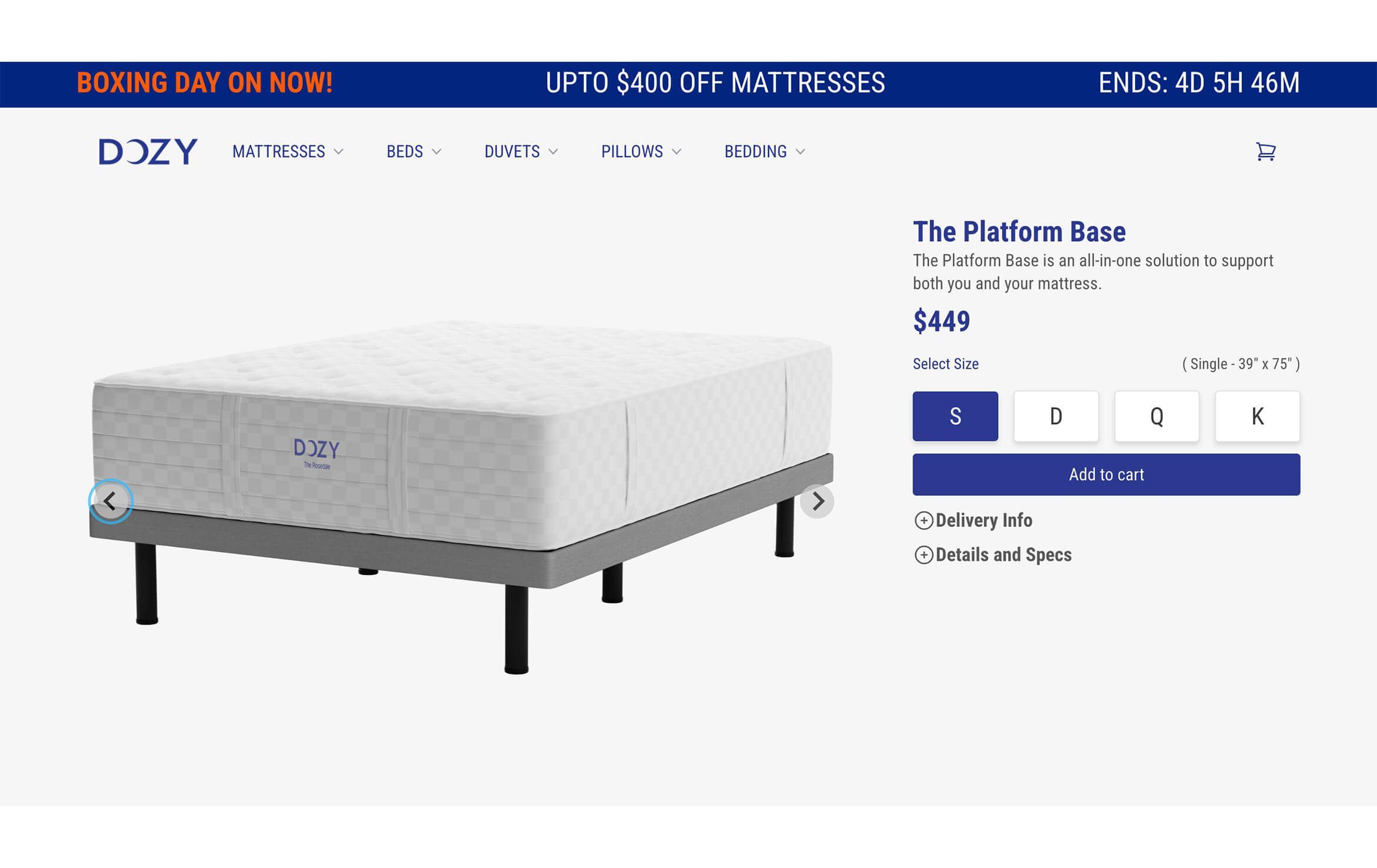 3D furniture modeling and rendering of a platform base bed, showcasing realistic product visualization and photorealistic CGI.