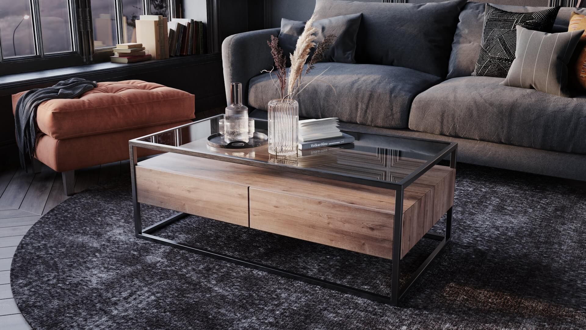 Lifestyle 3D Visualization for a Coffee Table eCommerce Product Page