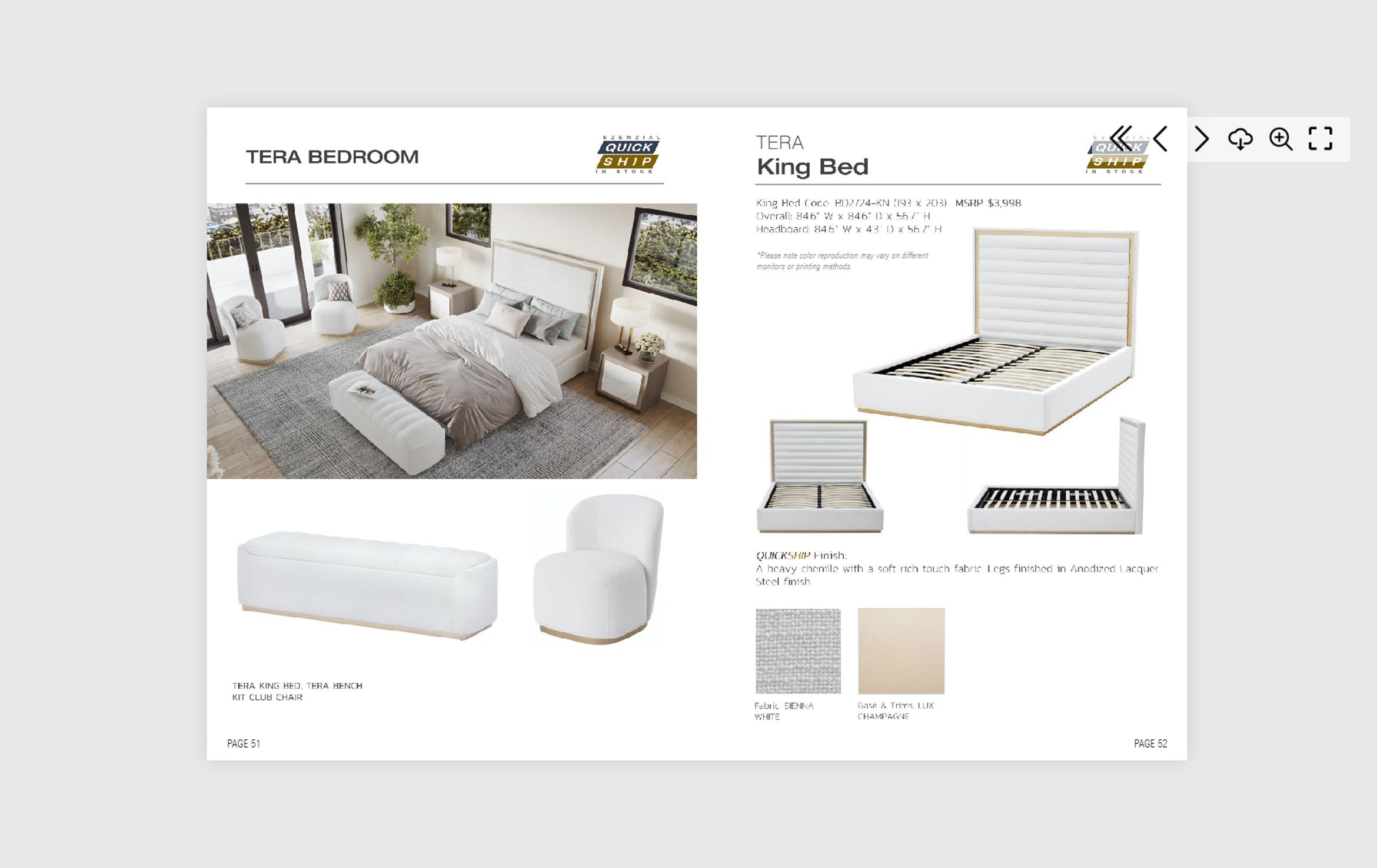 3D furniture visualization and rendering of Tera Bedroom with king bed, showcasing 3D interior visualization and photorealistic product rendering.