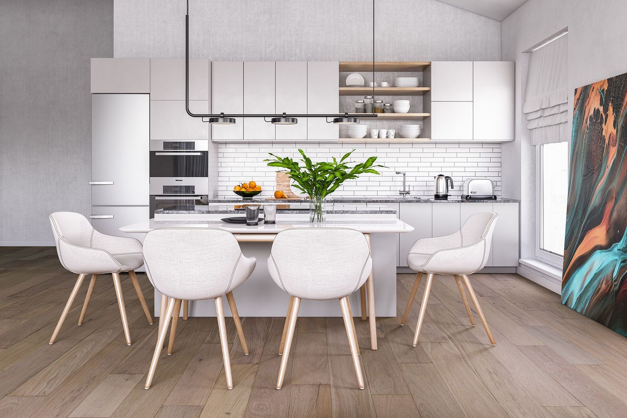 Dining Set and Kitchen Lifestyle Rendering