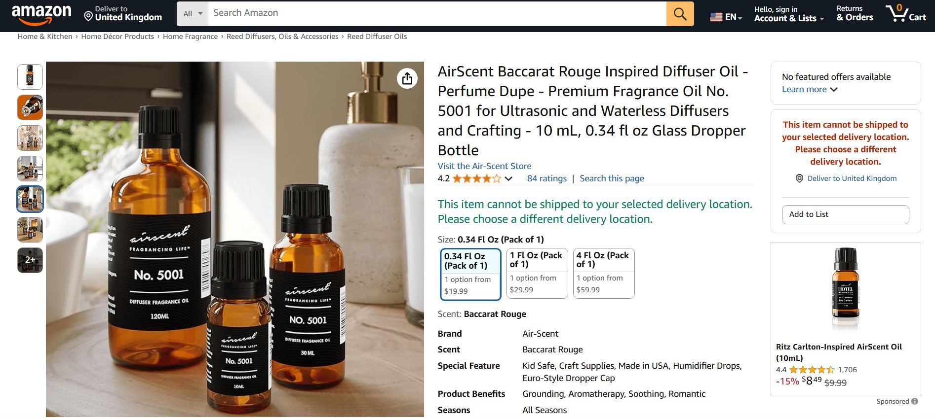 Fagrance CGI for Alpha Aromatics Amazon Product Page