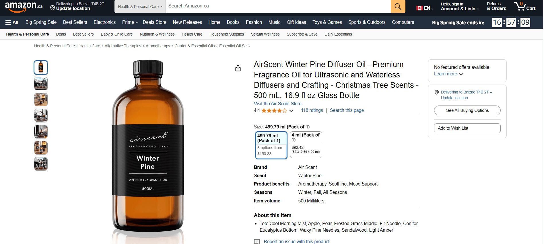 Fagrance CGI for Alpha Aromatics Amazon Product Detail Page