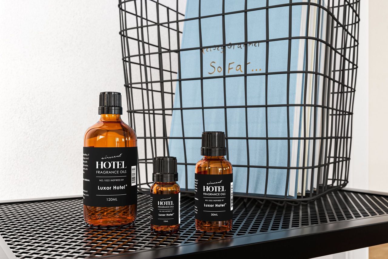 Fragrance Bottles Group Shot Near a Paper Bin