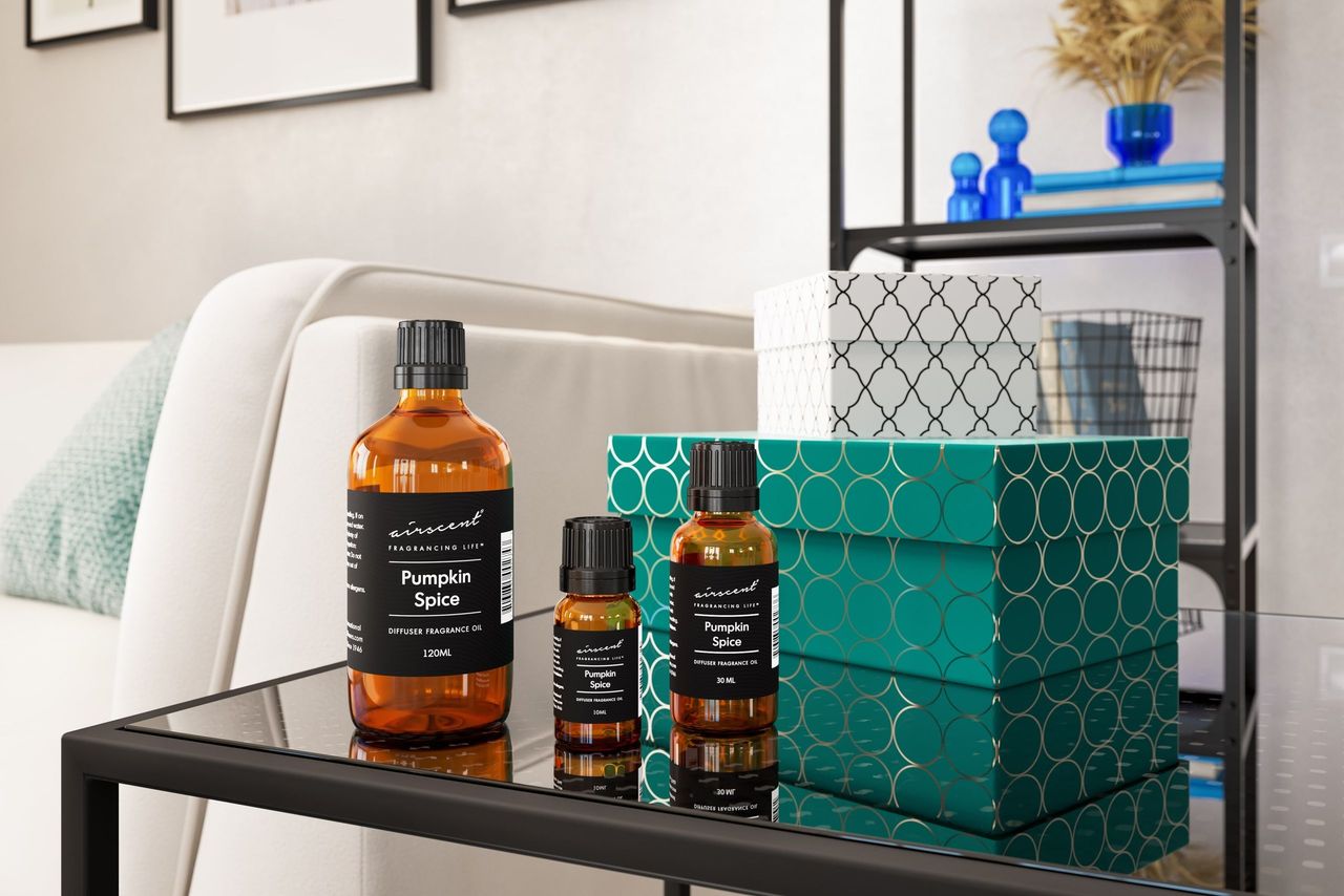 Fragrance Bottles Group Shot Near Gift Boxes