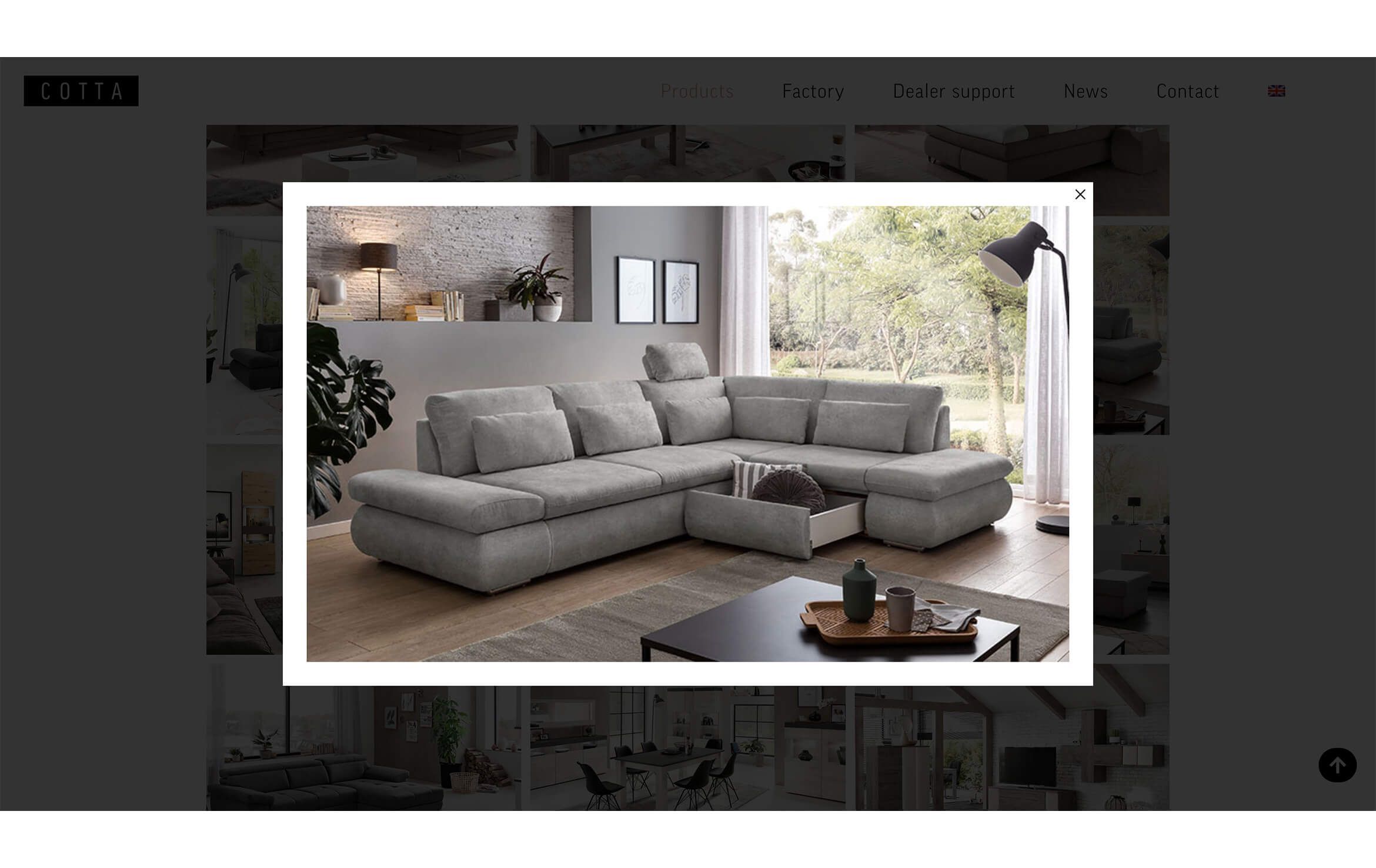 High-quality 3D furniture modeling and rendering showcasing a modern living room with a sectional sofa, demonstrating photorealistic visualization and interior design.