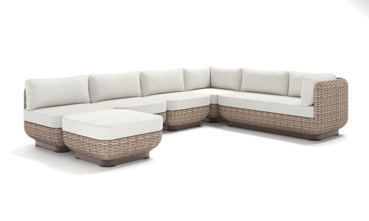 White Sectional Sofa 3D Rendering