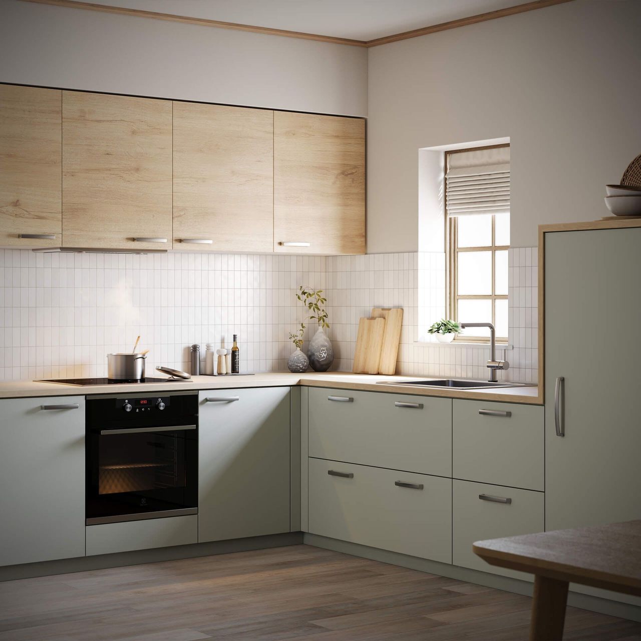 3D kitchen interior rendering showcasing realistic furniture and top-notch visualization