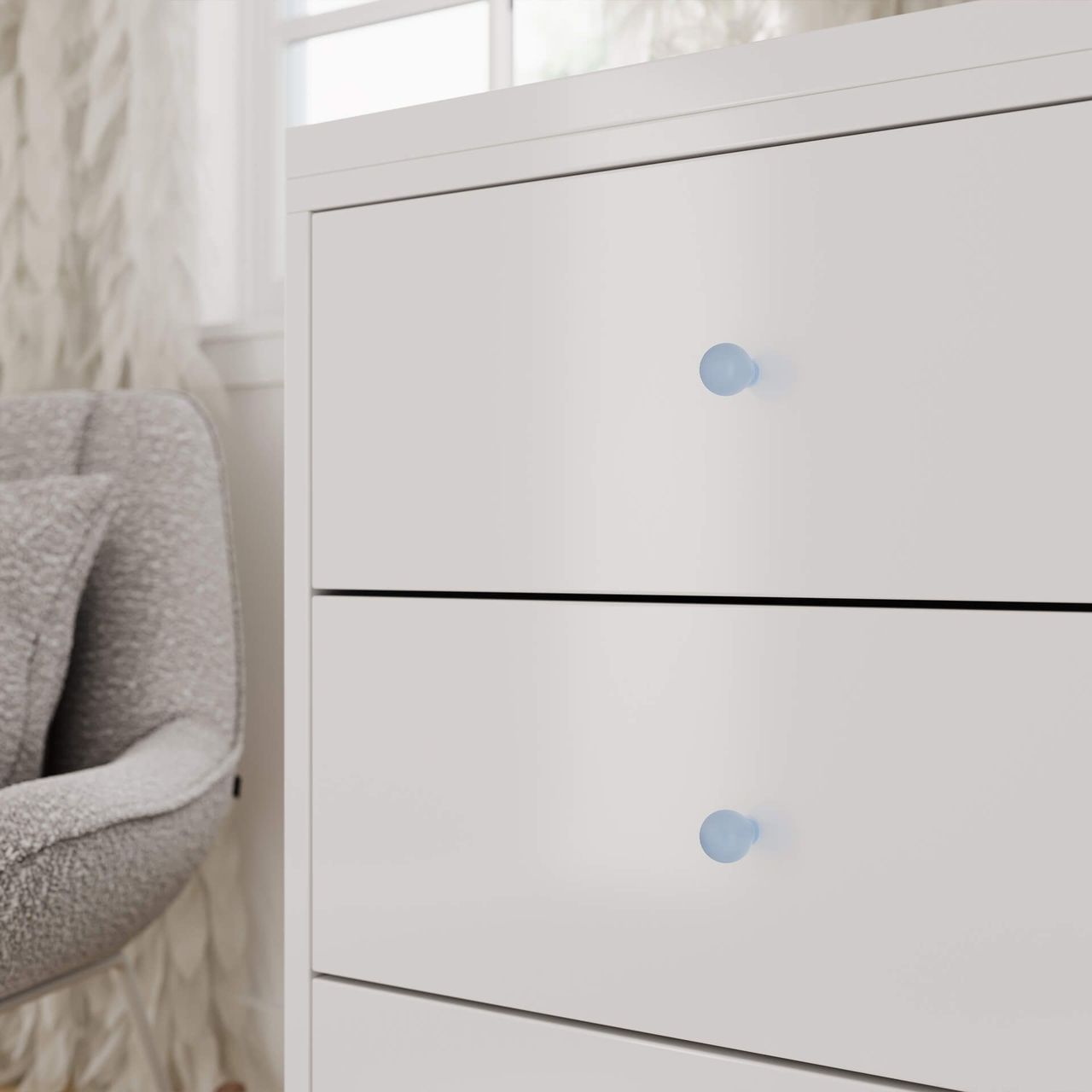 White Drawer Handle Close-up CGI