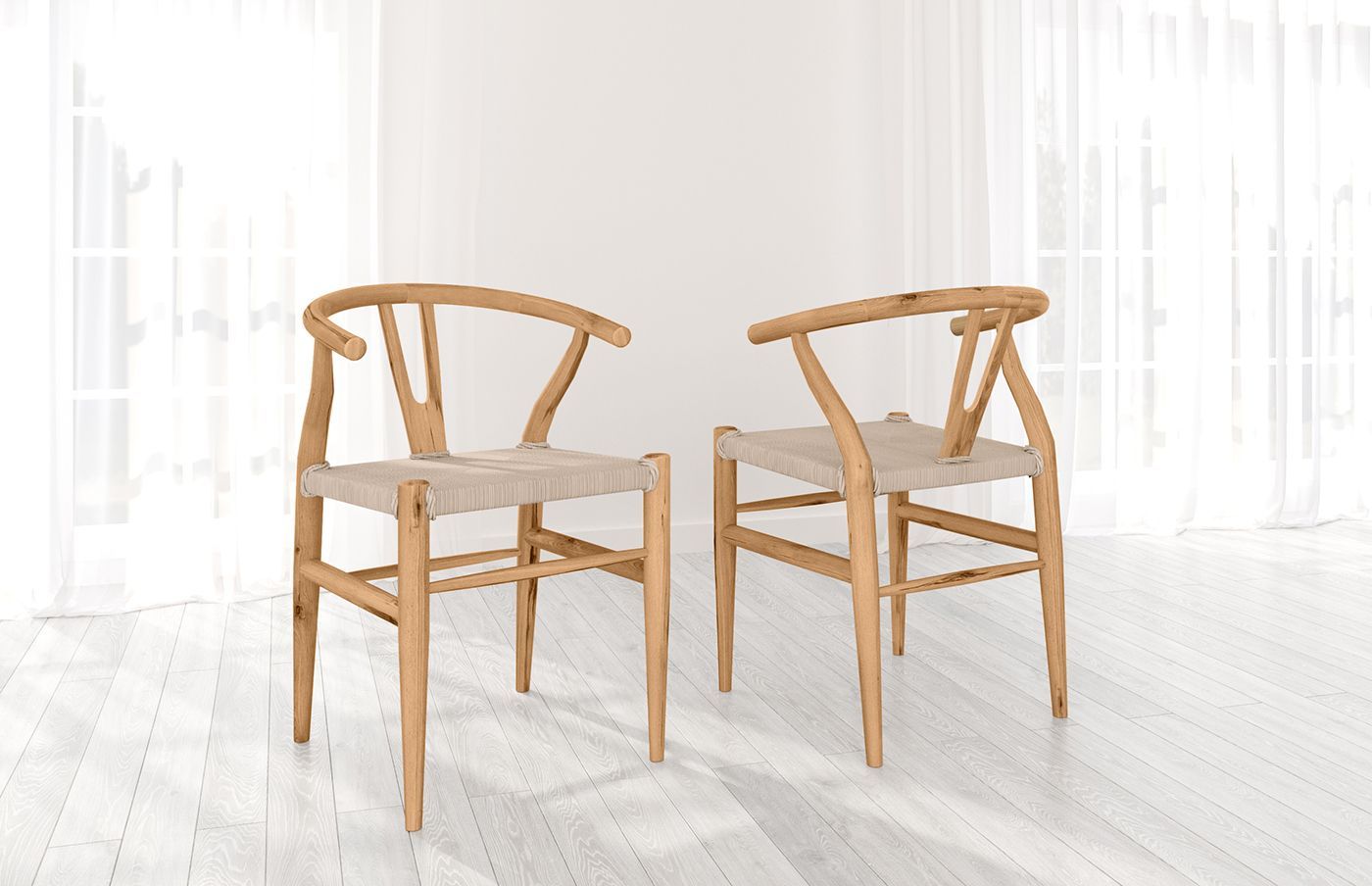 Wooden Chairs Hero Render