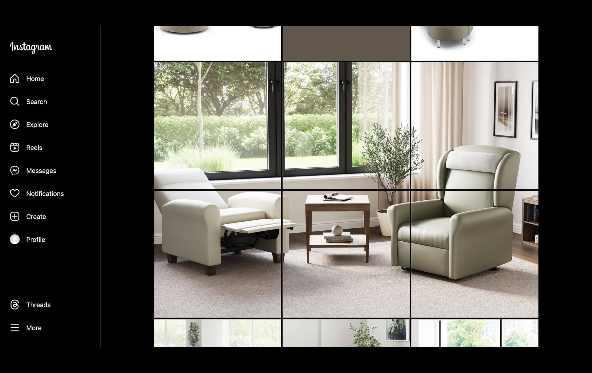 Trinity Furniture Brand Instagram Page