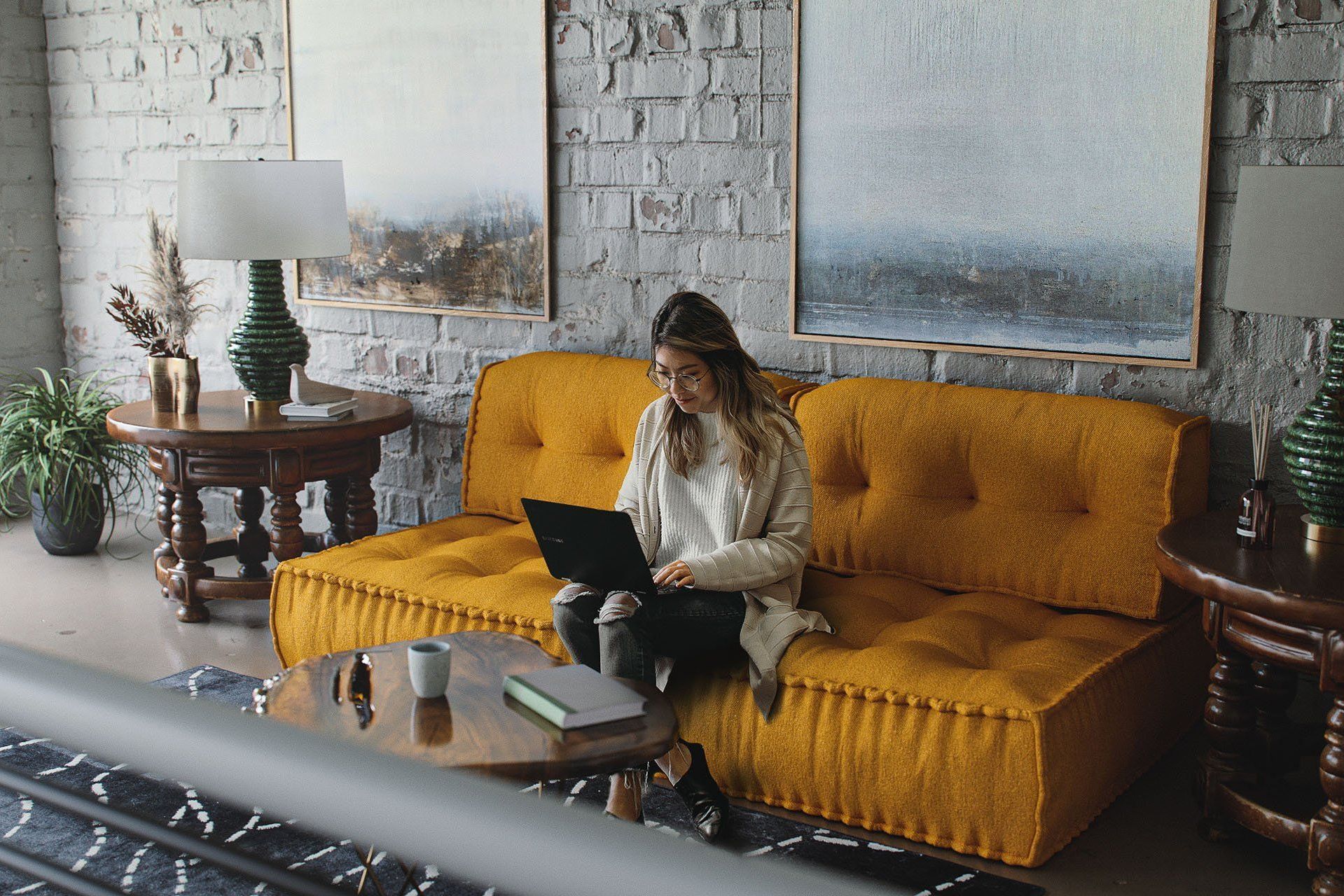 Mustard Sofa Lifestyle CG Image