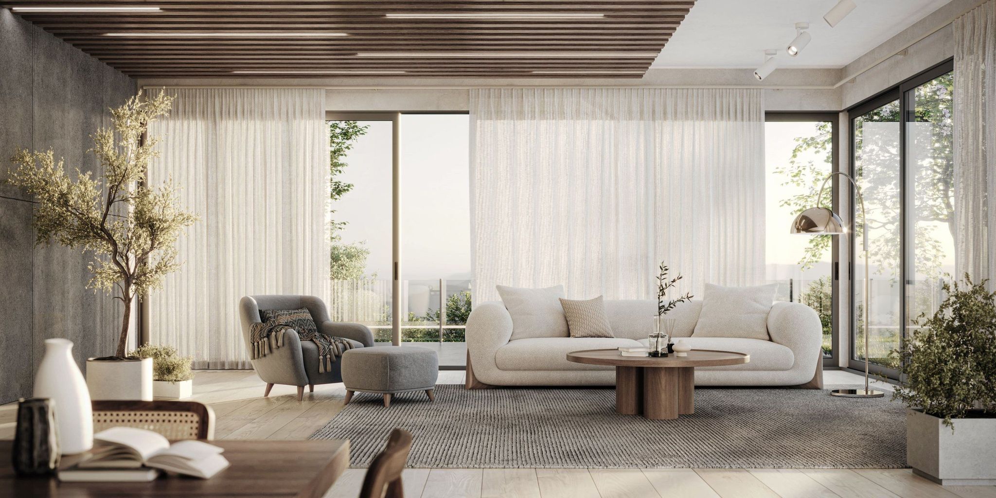 Luxury Furniture Set in a Living Room CGI