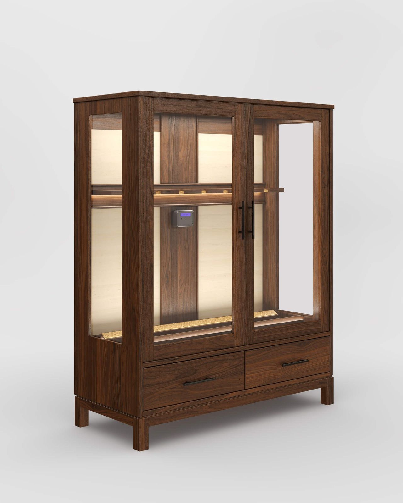 Photoreal 3D rendered image of a wooden cabinet showcasing realistic product rendering and 3D product visualization.