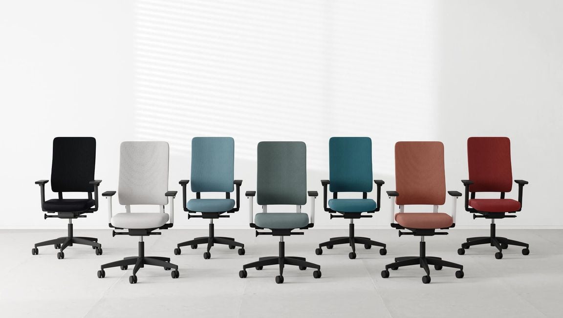 3D Rendering of Office Chairs in Multiple Colorways