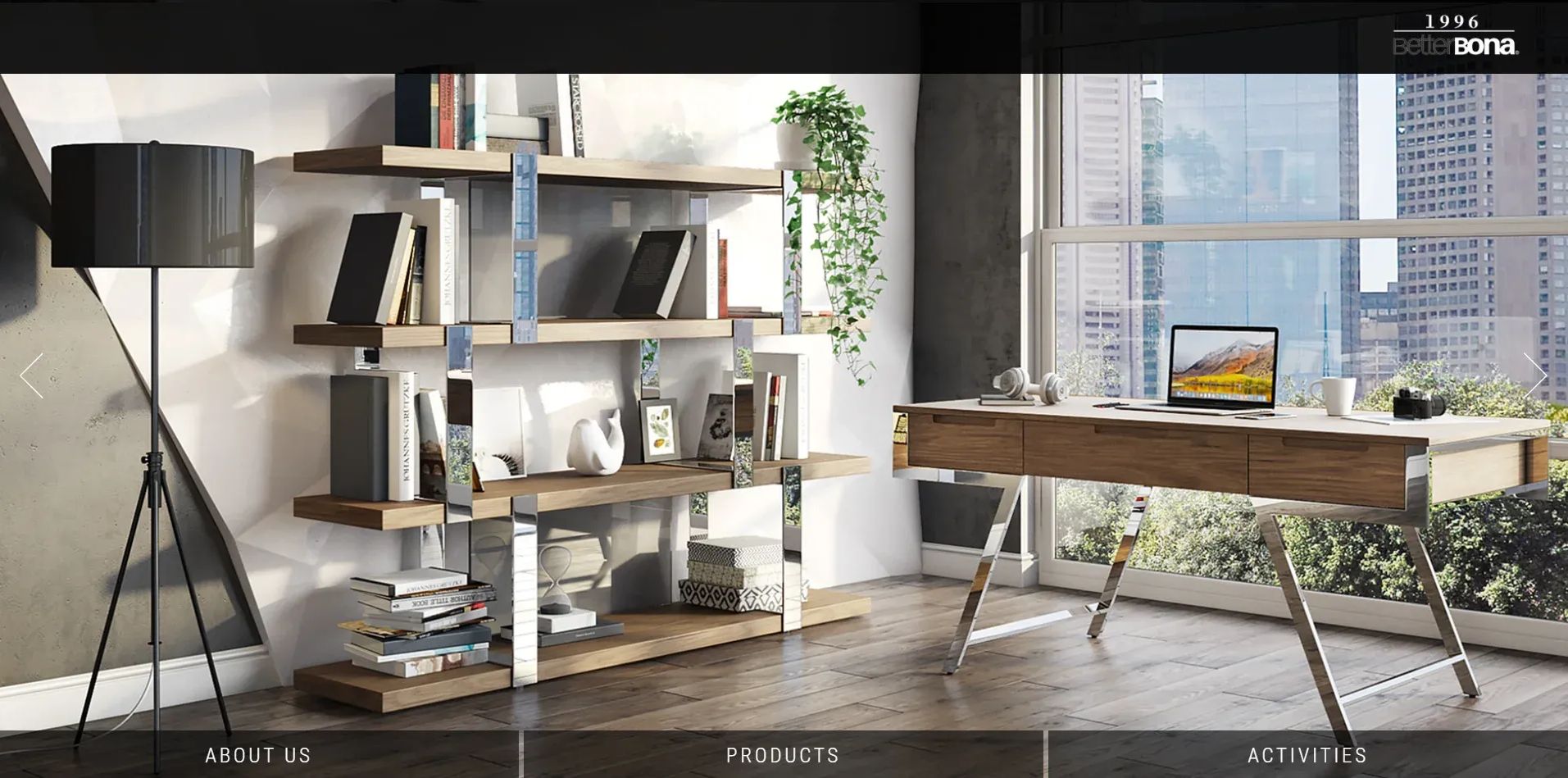 3D visualization of home office furniture displayed on Better Bona website