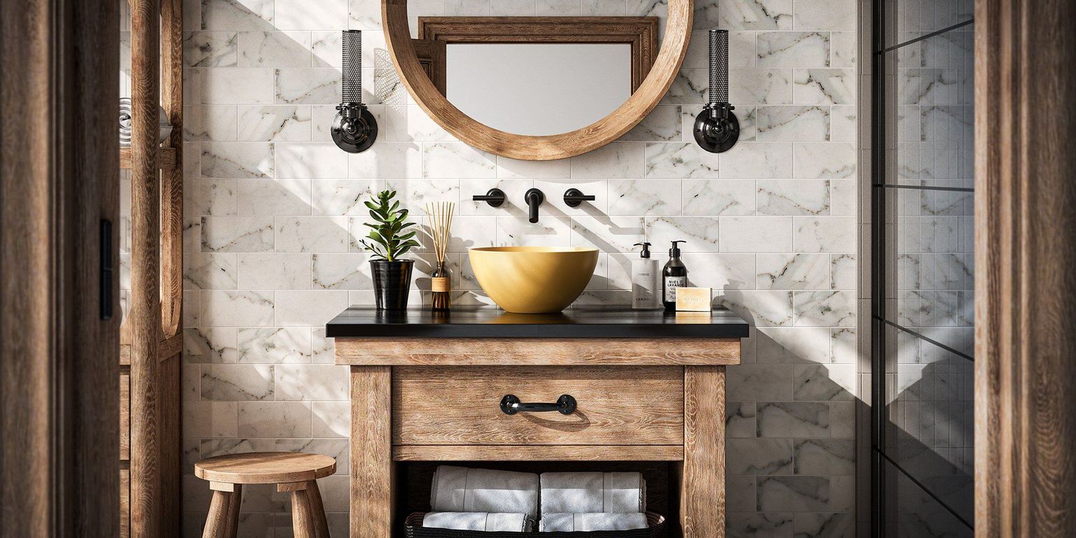 Lifestyle CGI of Sinks and Tiles