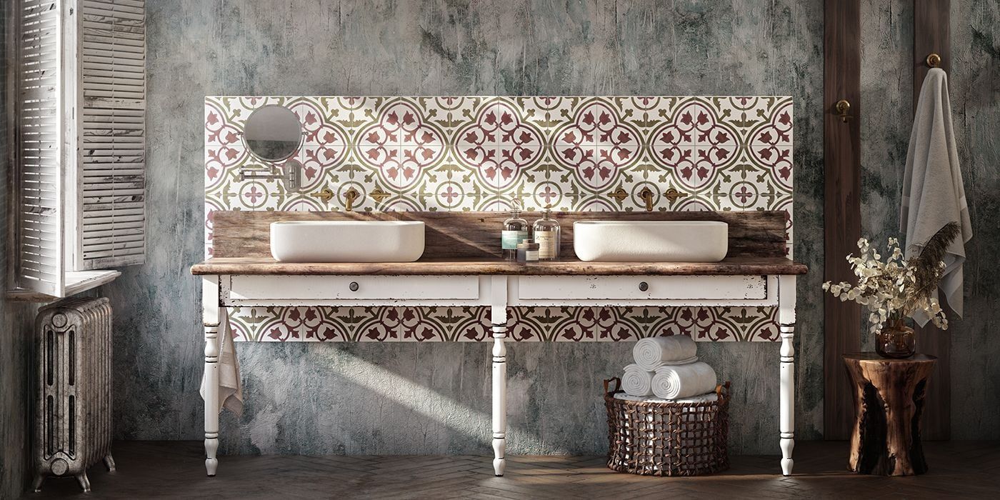 White Double Sinks Lifestyle Rendering