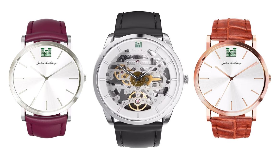 Silo 3D rendering for three wrist watches in various colors