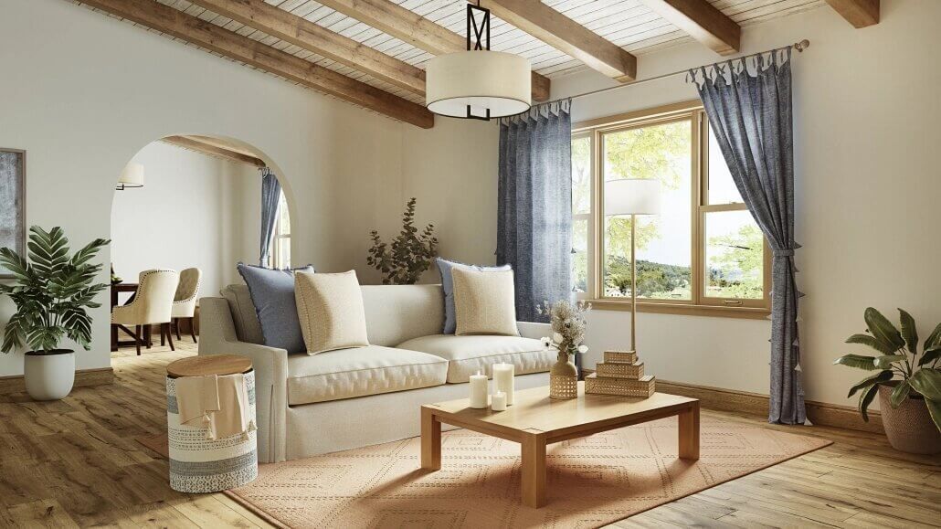 Living room furniture rendering