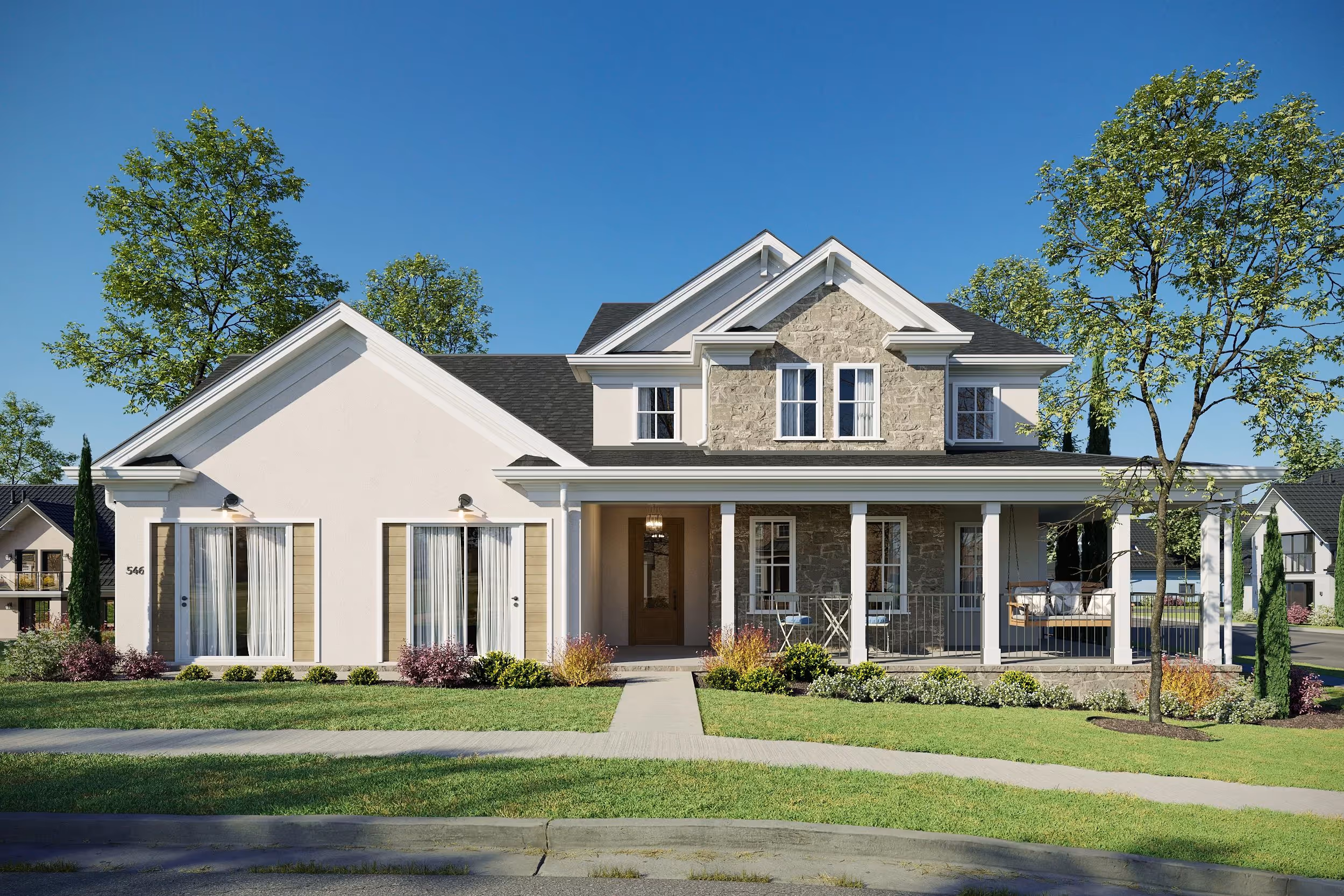 High-quality 3D Render of Cladding Materials Usage