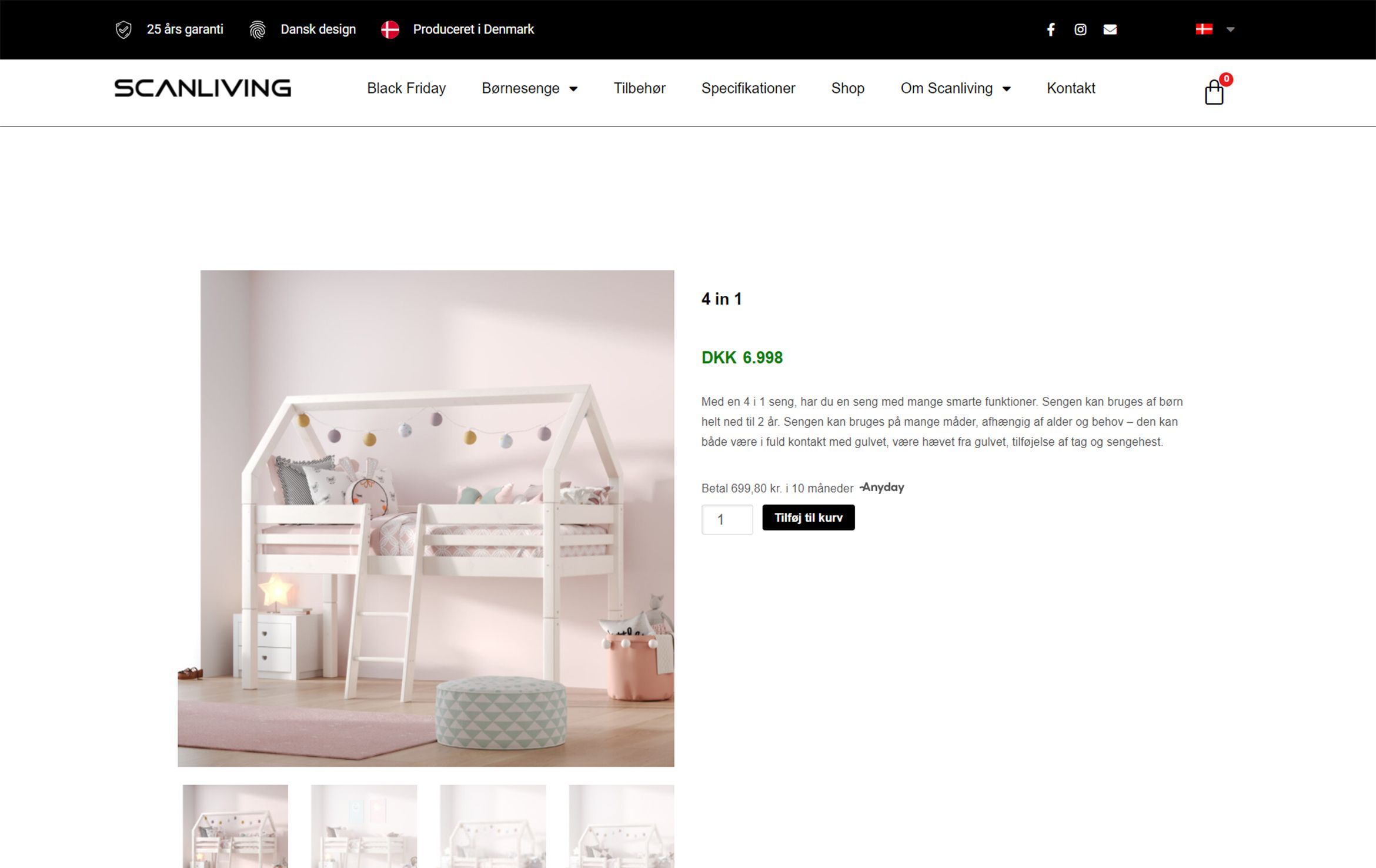 Screenshot of kids' furniture rendering showcasing transformable bed configuration 3.