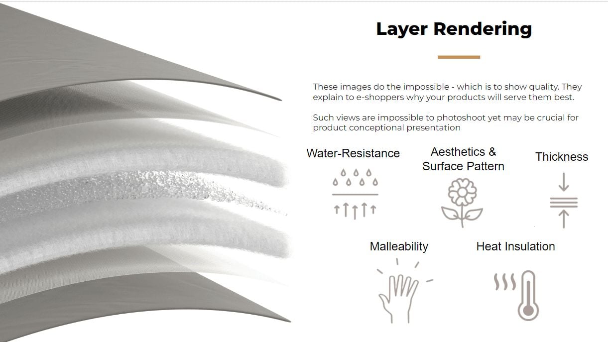 3D Render for Mattress Layers