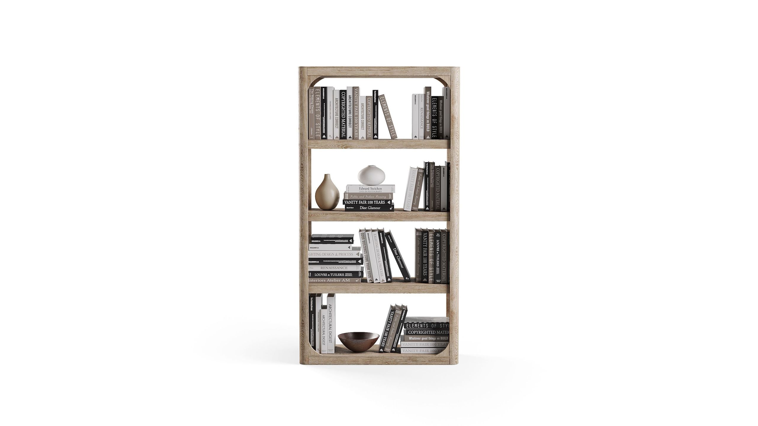 3D Rendering of a Modern Bookshelf