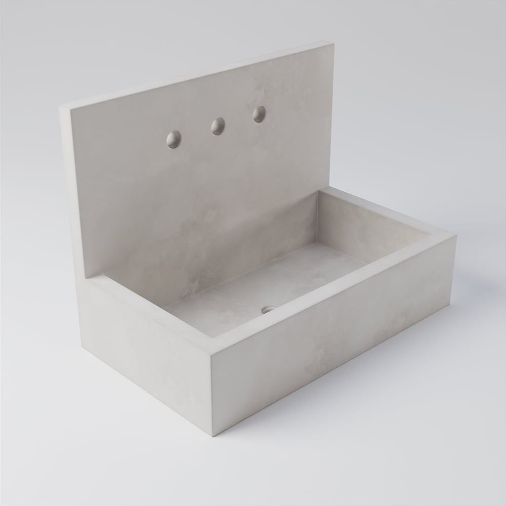 Photoreal 3D rendered image of a modern sink, showcasing realistic product rendering and 3D product visualization.