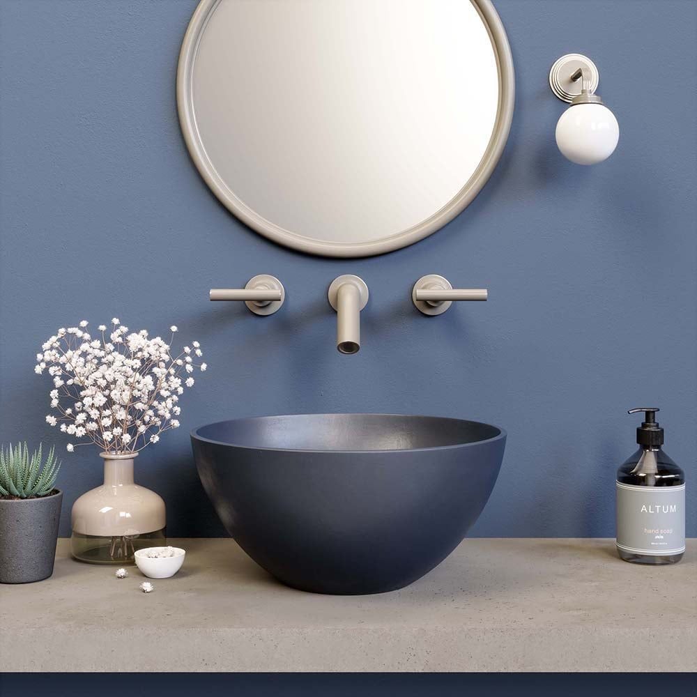 3D rendering of a trendy bathroom sink setup, showcasing photorealistic visualization and high-quality 3D modeling.