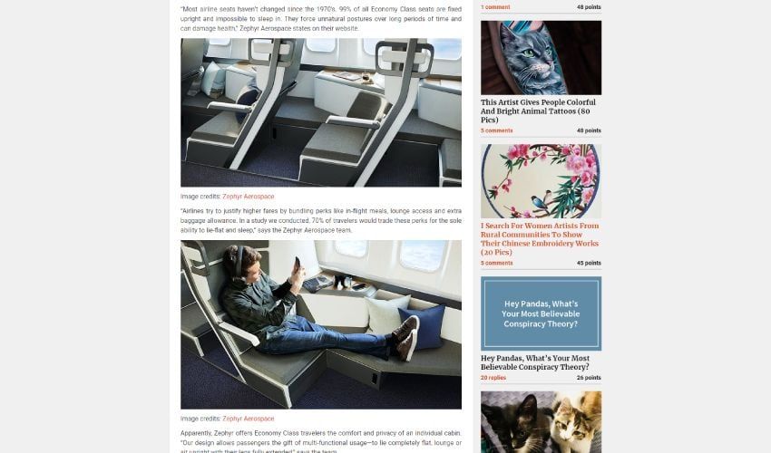 3D furniture modeling and rendering of airplane cabin seats, showcasing 3D interior visualization and photorealistic CGI rendering.