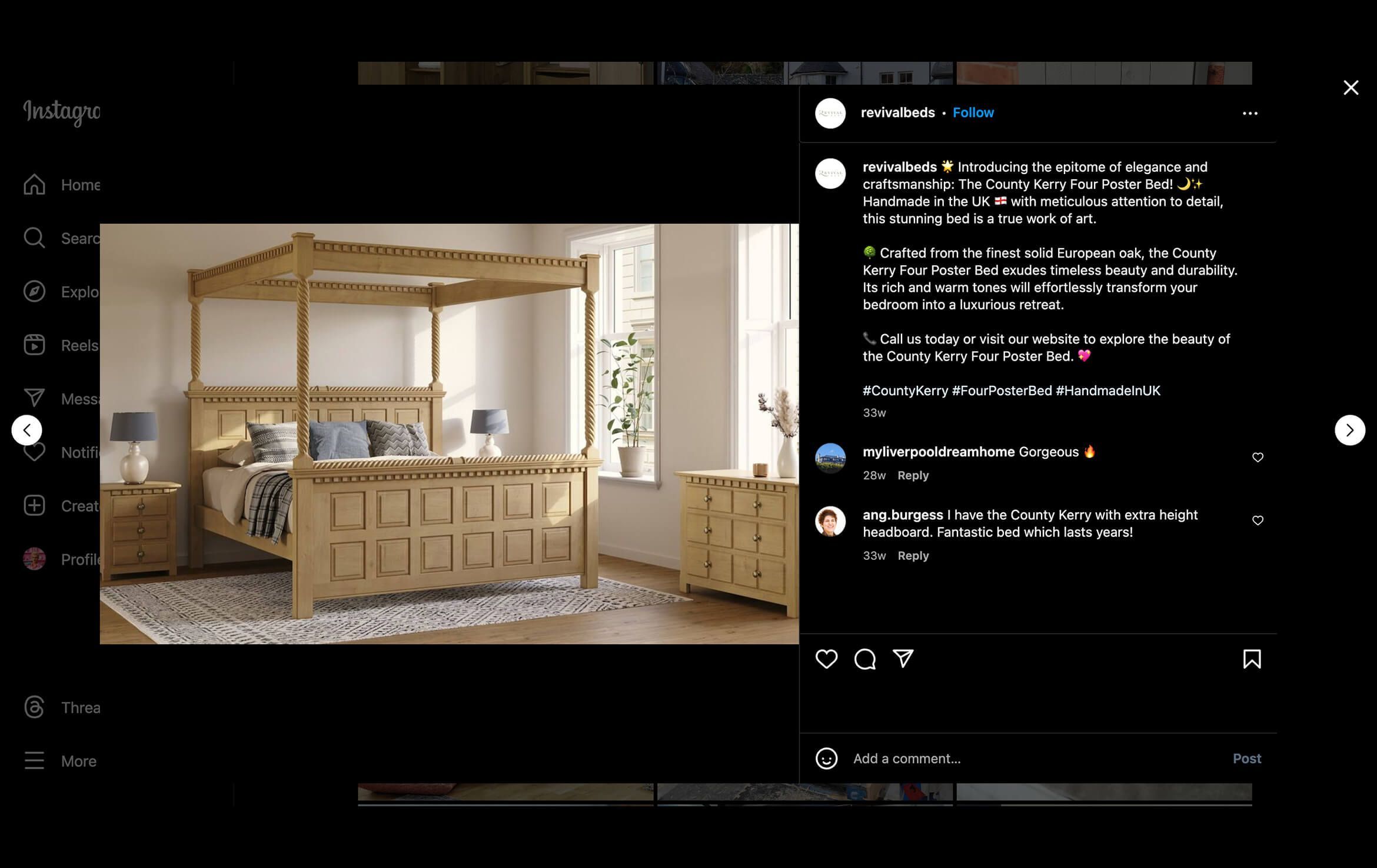 Bedroom Furniture Rendering for a Revival Beds' Insta Page