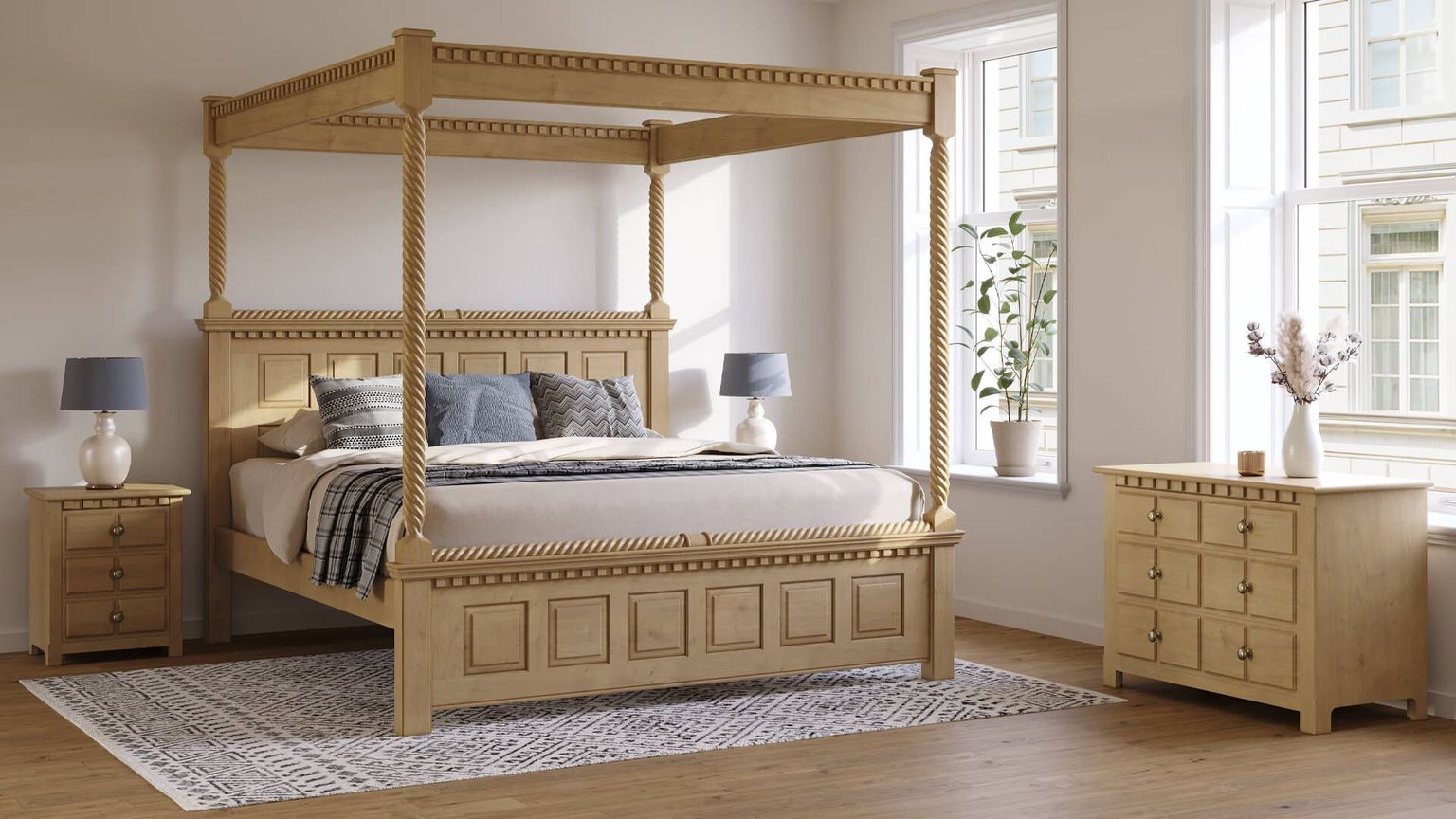 Wooden Bedroom Furniture Product Lifestyle CGI