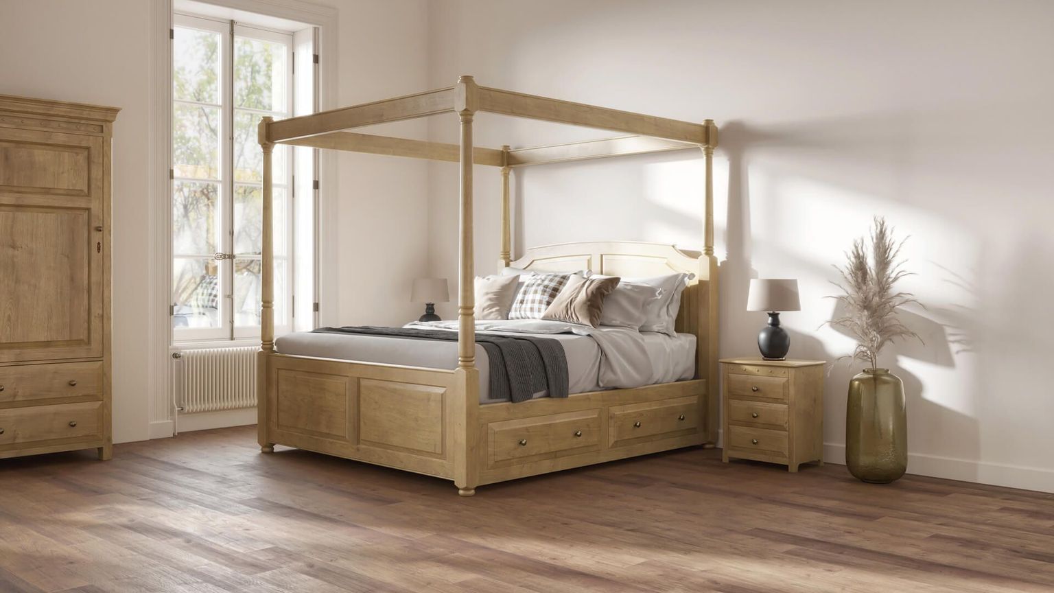 Wooden Bedroom Furniture Lifestyle CGI