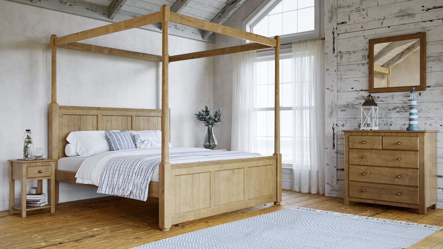 Photorealistic Wooden Bed Lifestyle CGI