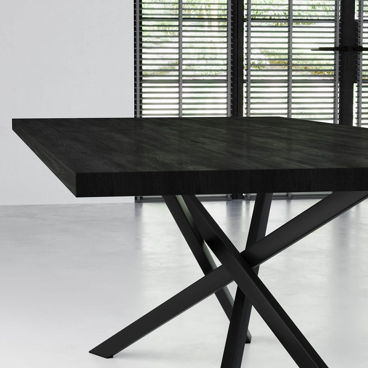 Black Table Close-Up 3D Rendering