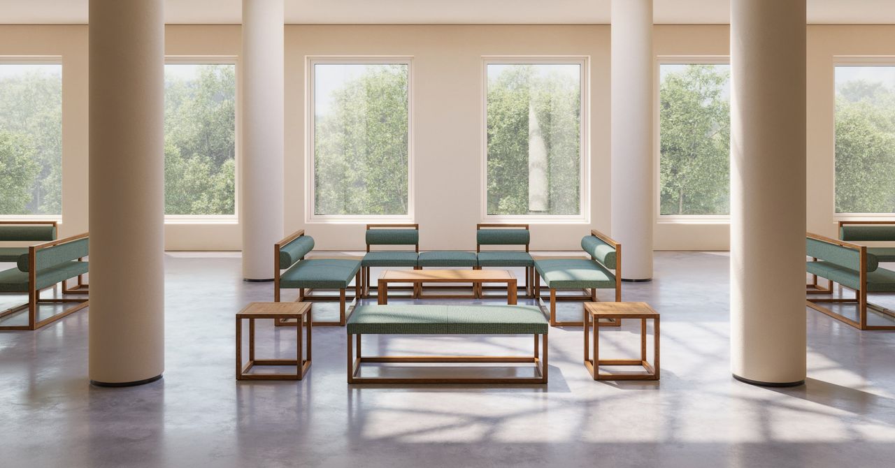 Green Bench Set Lifestyle Rendering