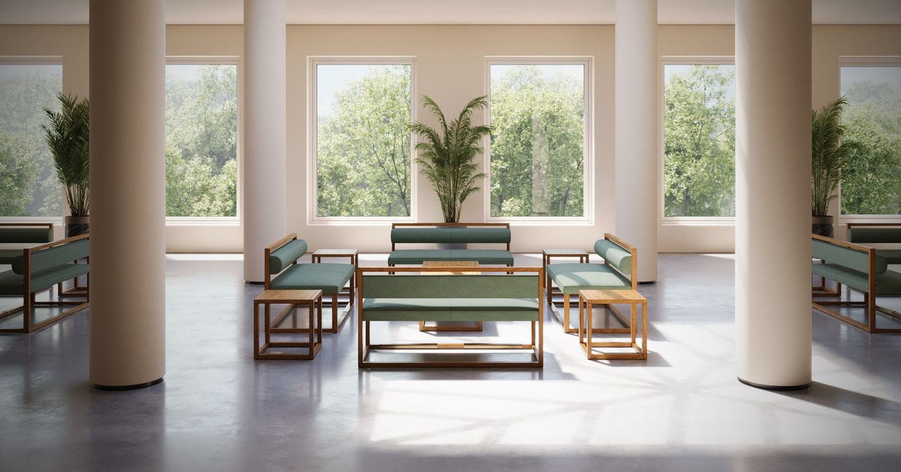 Green Bench Set Lifestyle CGI