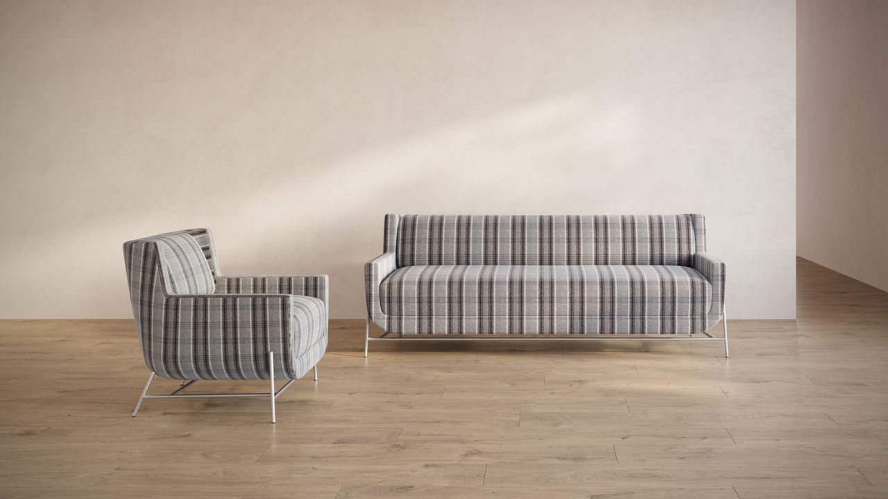 Brown Checkered Sofa Texture