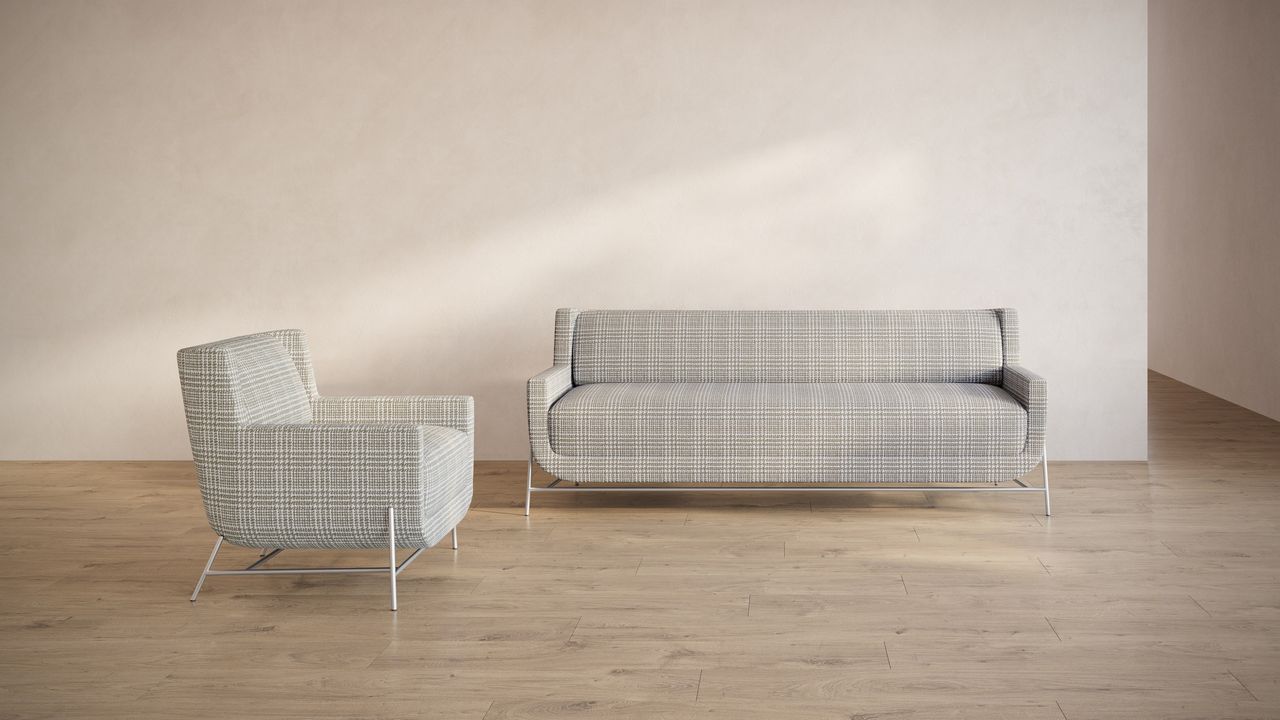 Beige Checkered Sofa Texture