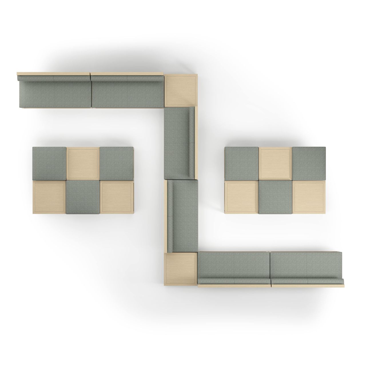 Grey and Beige Sofa Set Top View