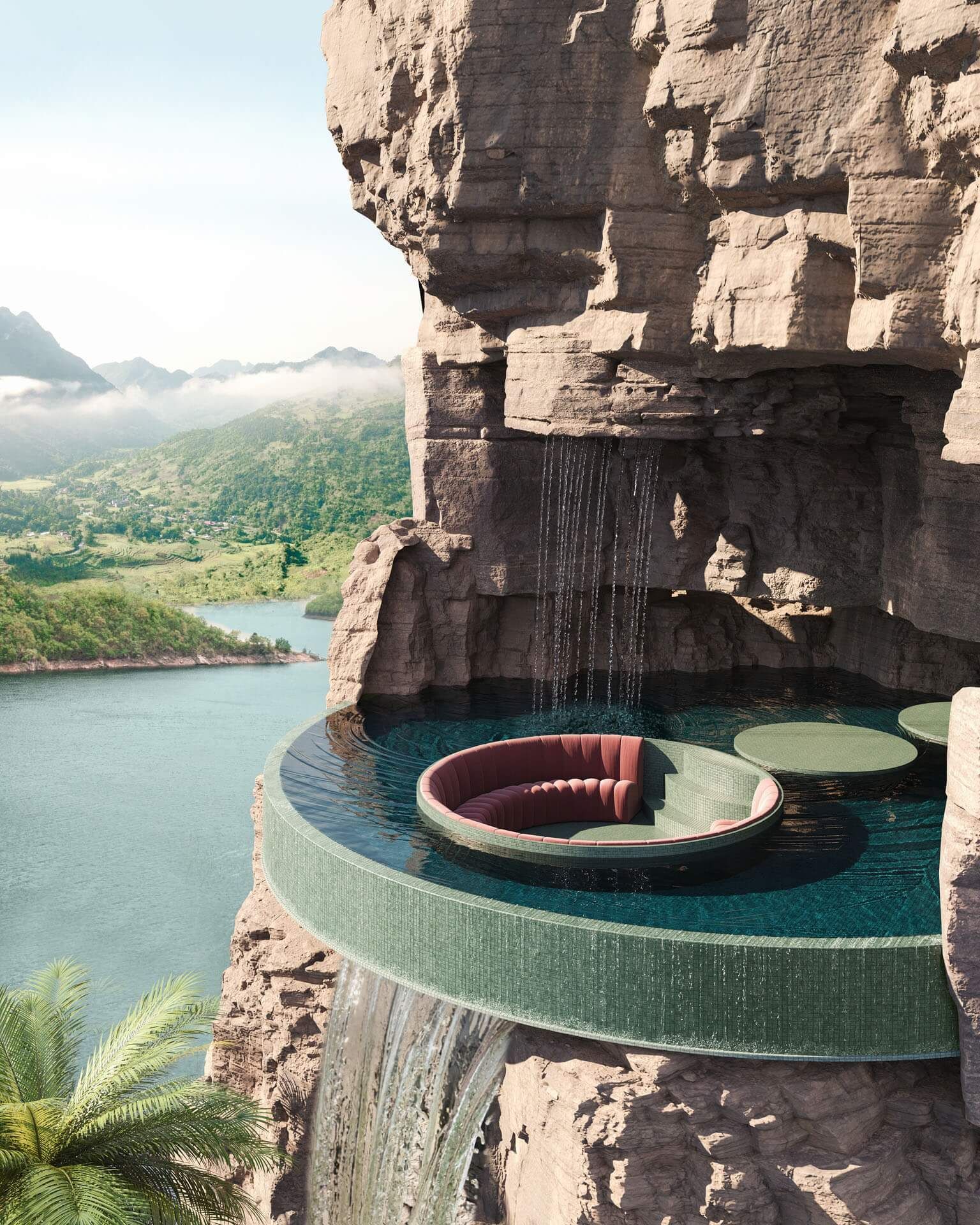 Picturesque Lifestyle 3D Image for Tile Advertising