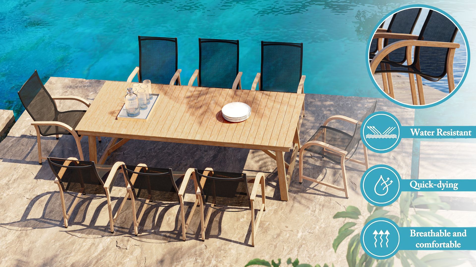 3D Rendering of an Outdoor Dining Furniture Set