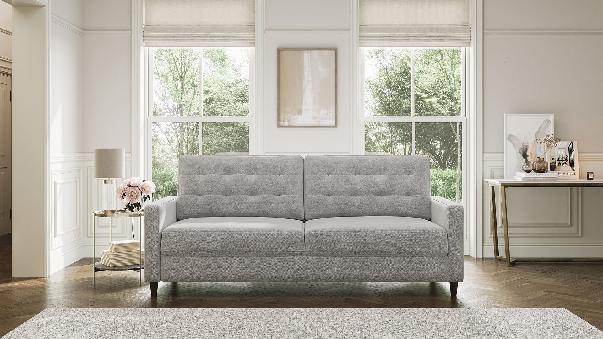 Light Grey Sofa Lifestyle 3D Visualization