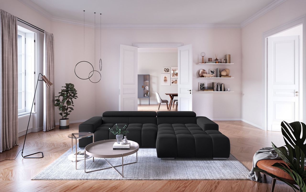 Black Sofa Lifestyle 3D Render
