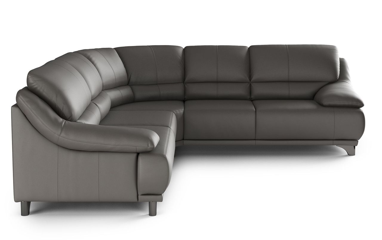 3D Rendering of a Gray Leather Sectional Sofa