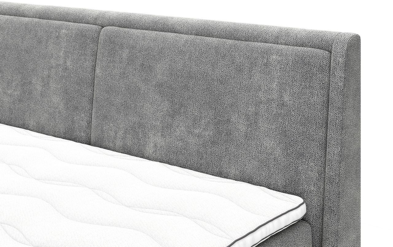 Grey Velvet Bed Close Up 3D Shots