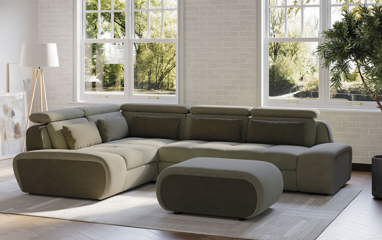 Olive Sofa Lifestyle 3D Render