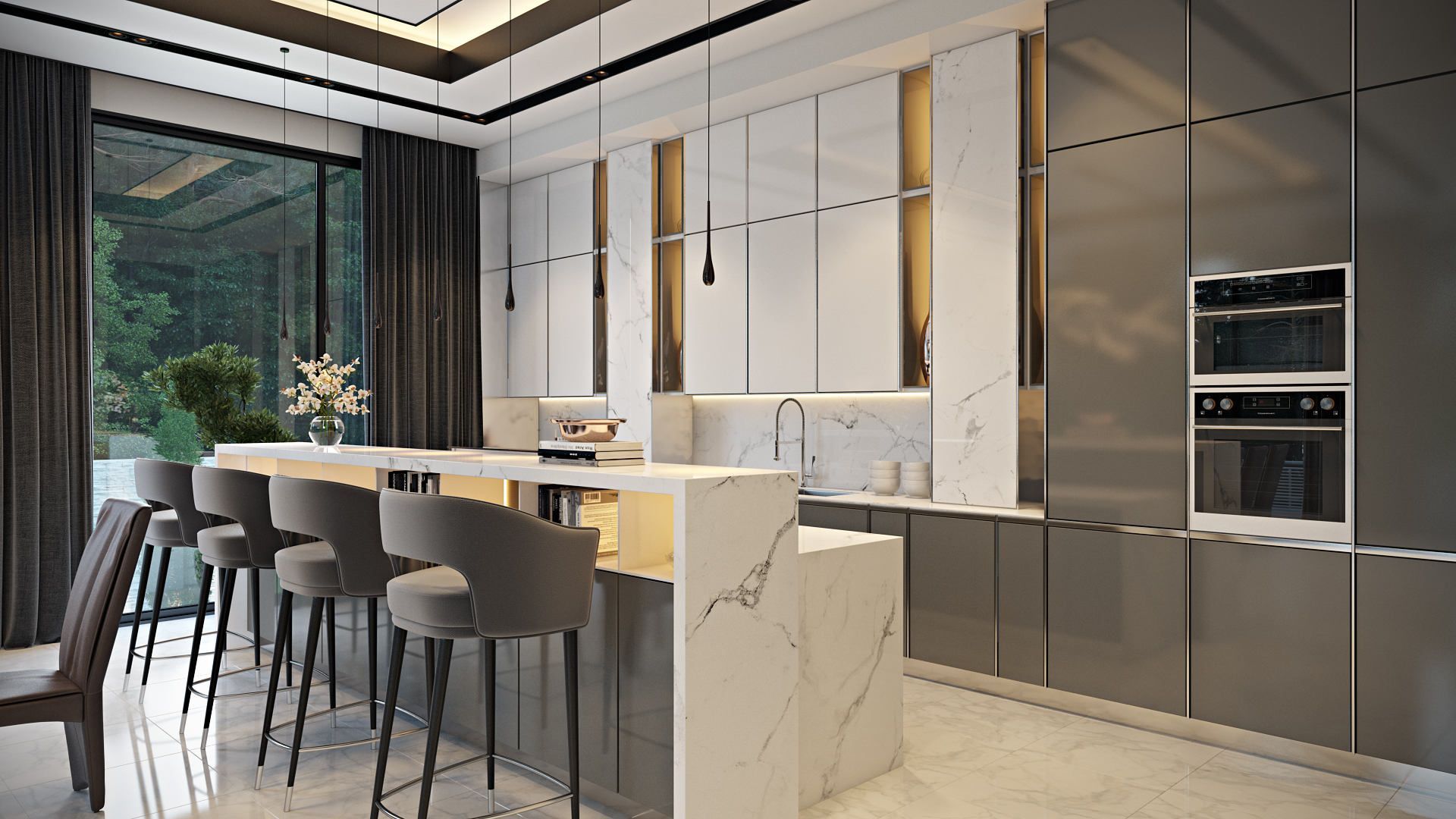 3D Visualization of a Modern Kitchen