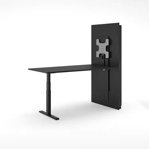 White Product Background CGI of Black Office Desk